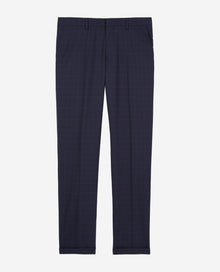 Prince Of Wales Wool Suit Trousers | Men | Navy Blue