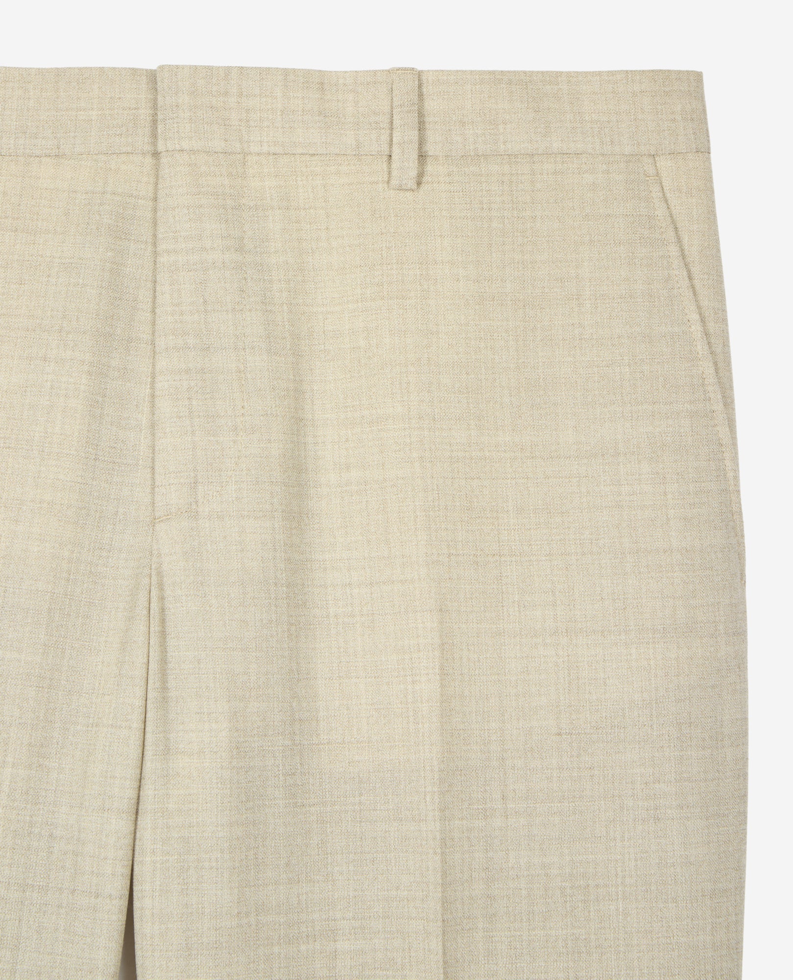 Wool Fitted Suit Trousers | Men | Beige