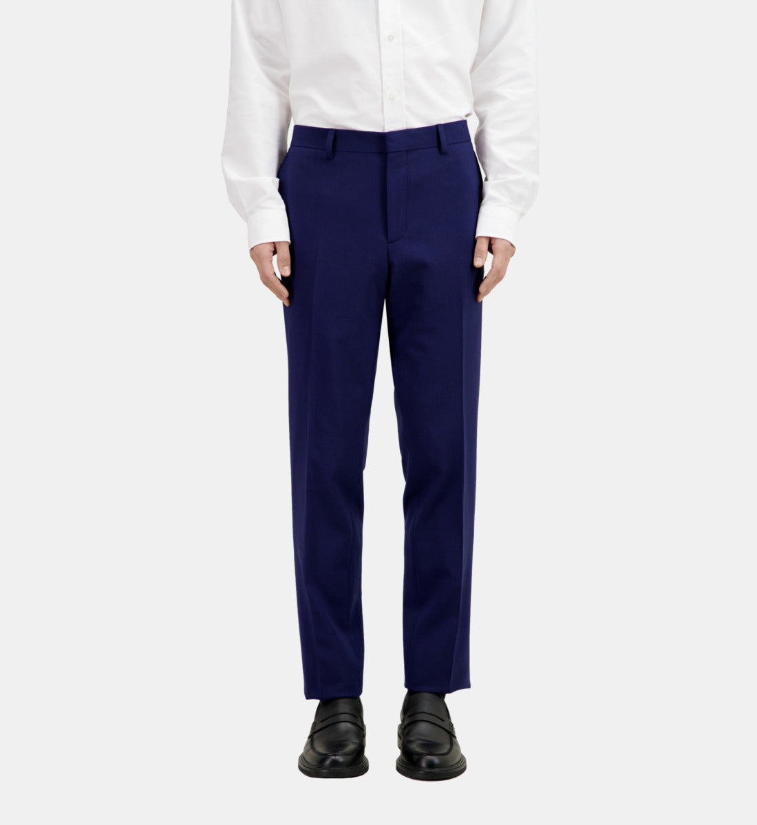 Bright Wool Suit Trousers | Men | Dark Blue