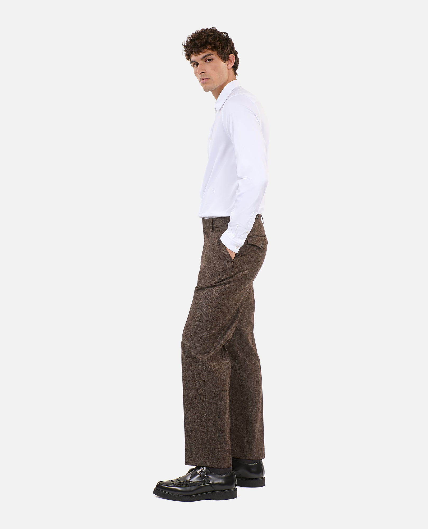 Wool-Blend Suit Trousers | Men | Brown