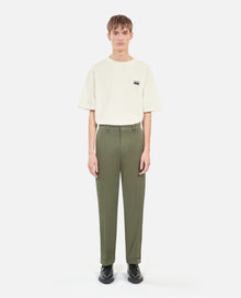 Khaki Cotton Trousers | Men | Olive Night