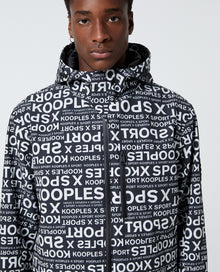 Hooded Parka With Logo Print | Men | White x Black