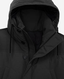 Quilted Cotton Parka W/Leather Detail | Men | Black