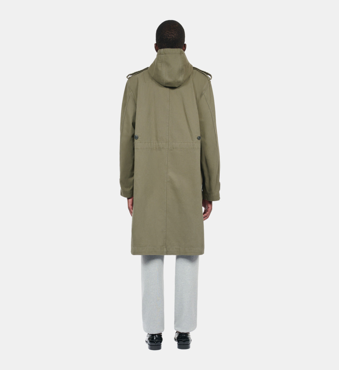 Long Khaki Hooded Parka | Men | Olive Night