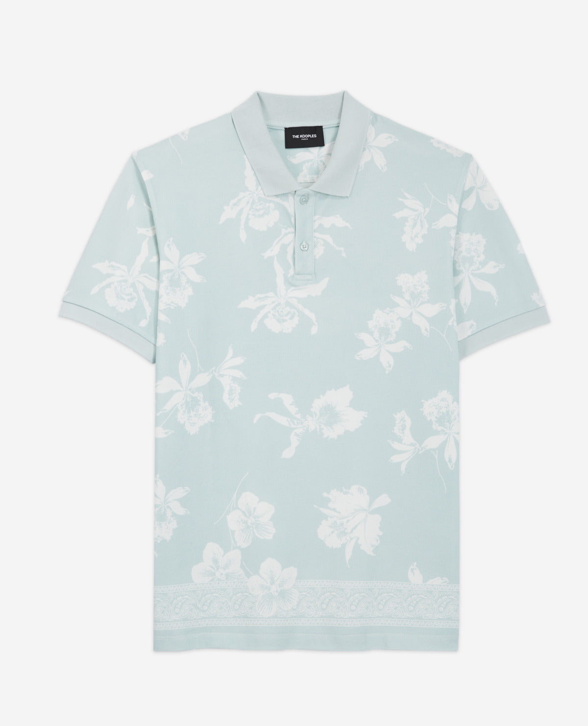 Casual Green And White Polo With Floral Print | Men | Gris Bleu