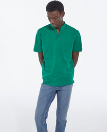 Polo With Officer Collar And Embroidery | Men | Green