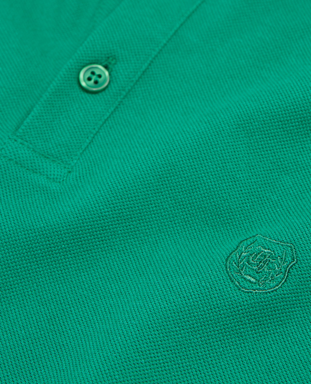 Polo With Officer Collar And Embroidery | Men | Green