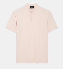 Polo With Officer Collar And Embroidery | Men | Pink