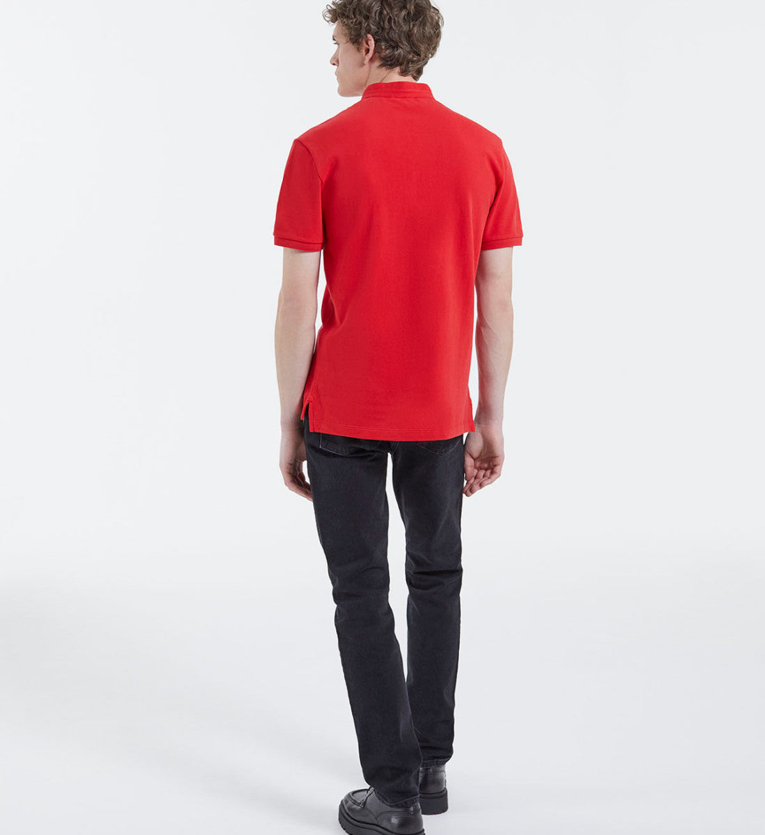 Classic Polo With Officer Collar | Men | Red