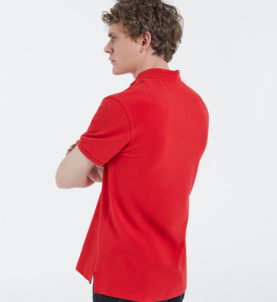 Classic Polo With Officer Collar | Men | Red