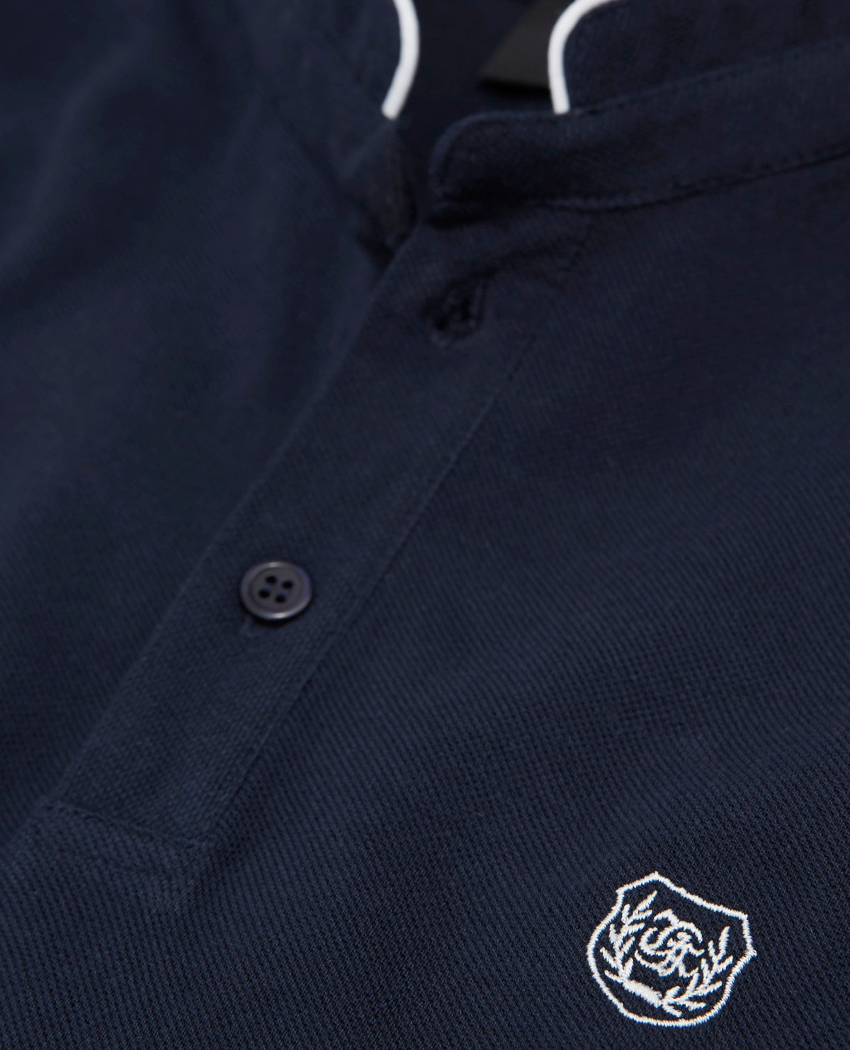 Classic Polo With Officer Collar | Men | Navy x Grey