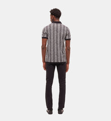 Printed Polo Shirt | Men | Black x White