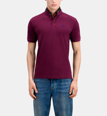 Burgundy Cotton Polo T-Shirt | Men | Bordeaux