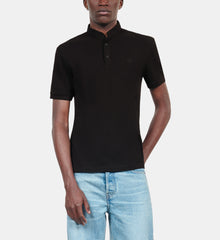 Pique Cotton Polo T-Shirt | Men | Black