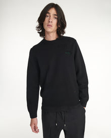 Sweater In Wool Blend With Detail | Men | Black