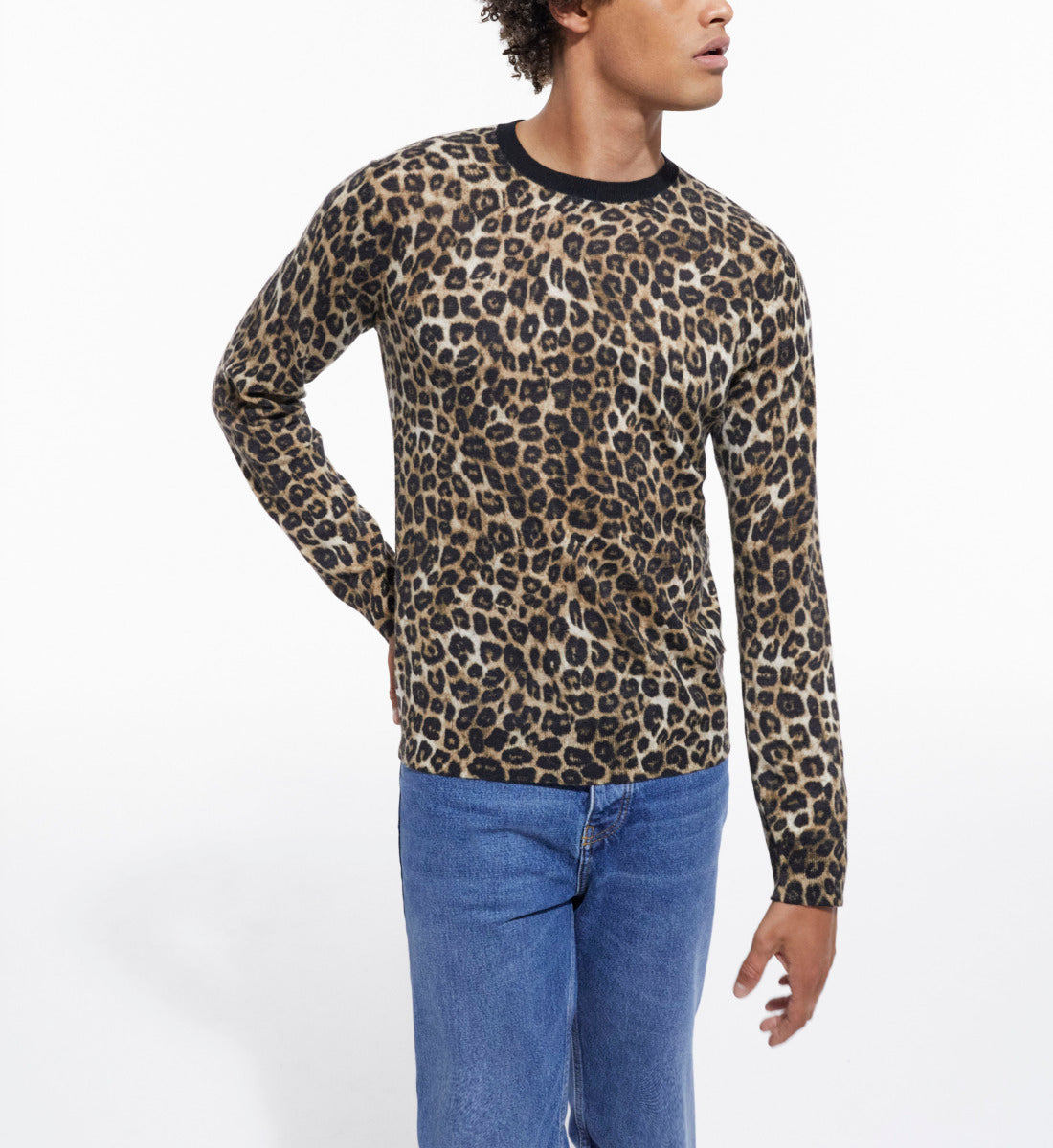 Print Cashmere Sweater | Men | Leopard