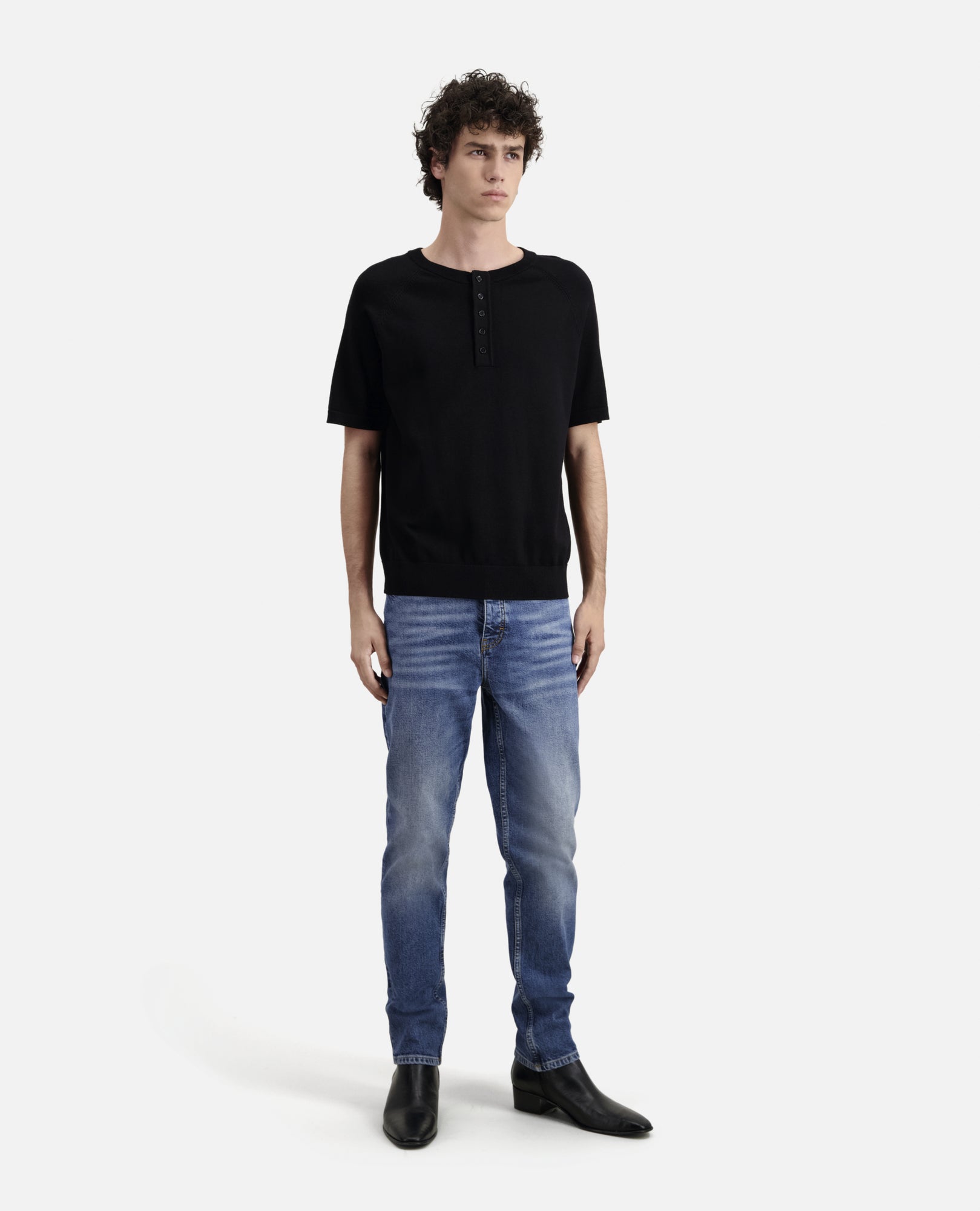 Knitted T-Shirt | Men | Black