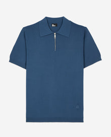 Royal Blue Knitted Polo T-Shirt | Men | Middle Navy