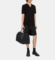 Openwork Knit Polo T-Shirt | Men | Black