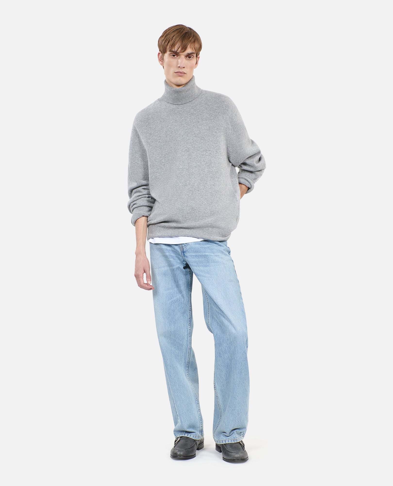 Cashmere Sweater | Men | Middle Grey Mel