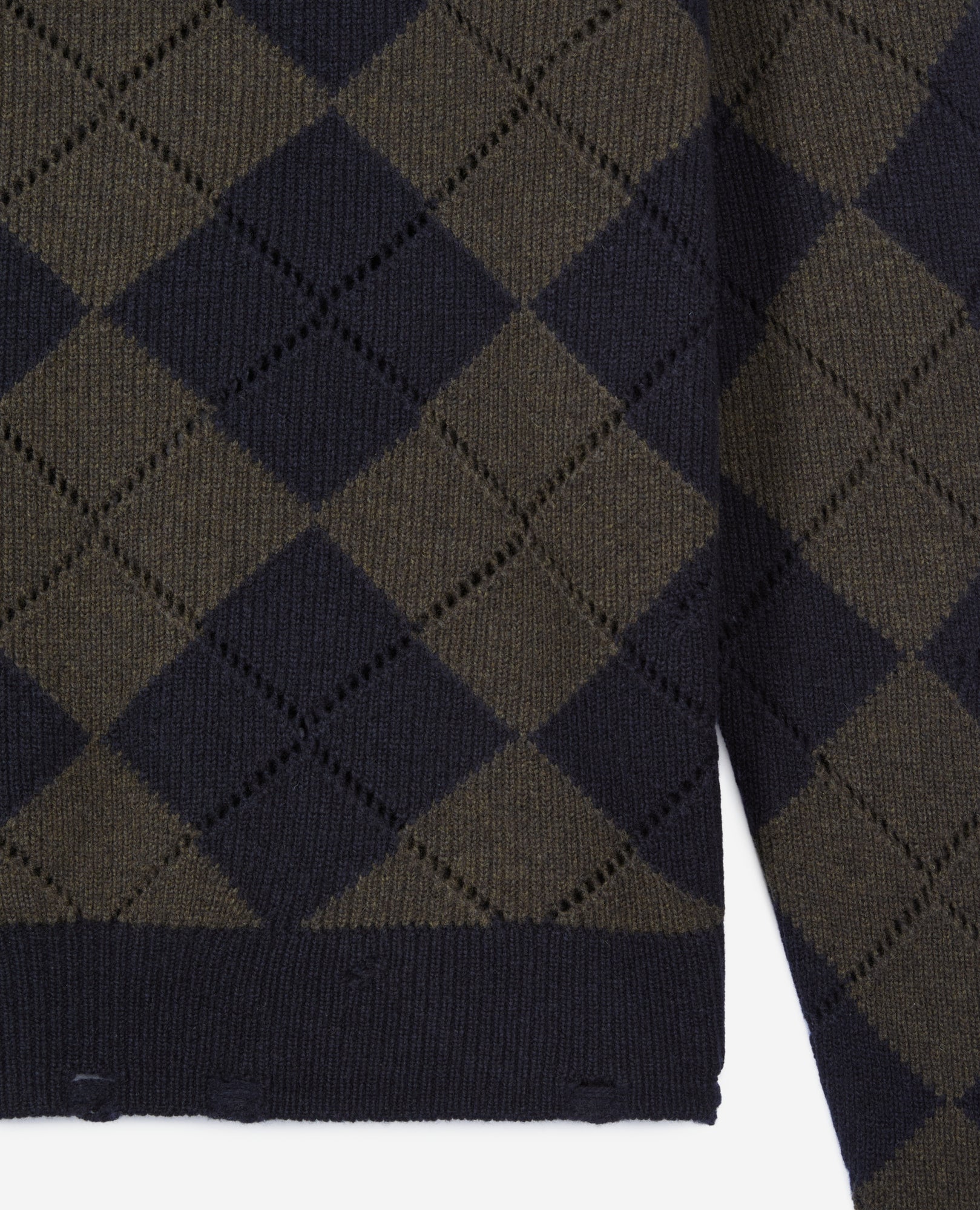 Black And Khaki Diamond Sweater | Men | Green Navy