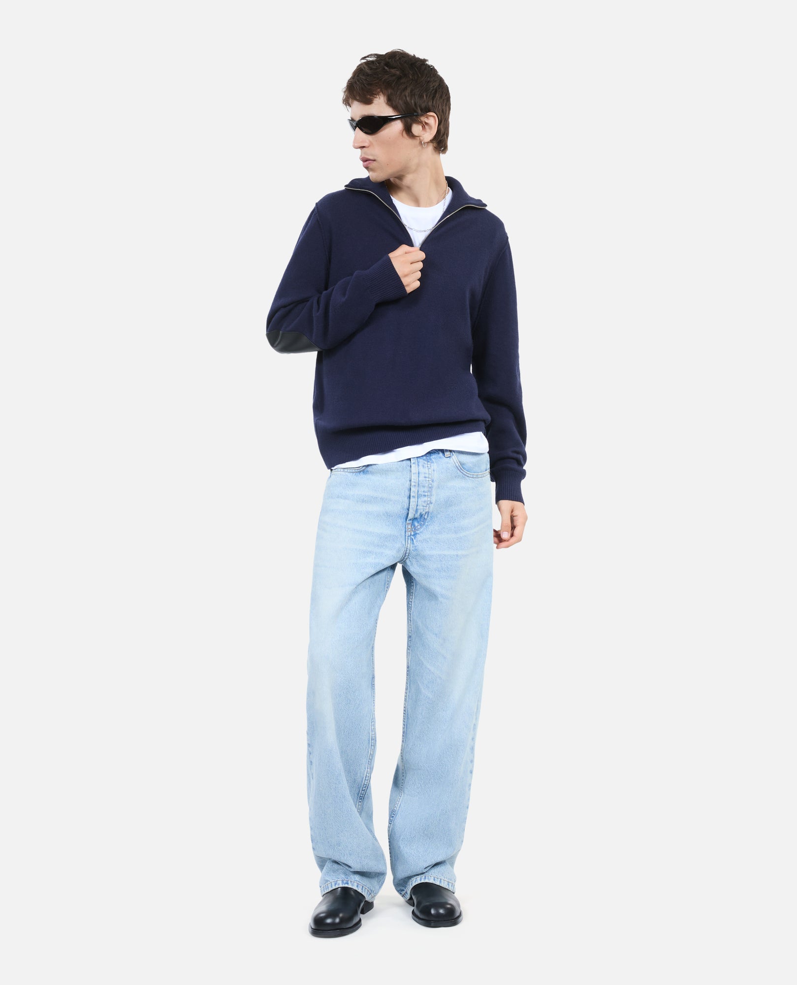 Wool Sweater | Men | Navy Blue