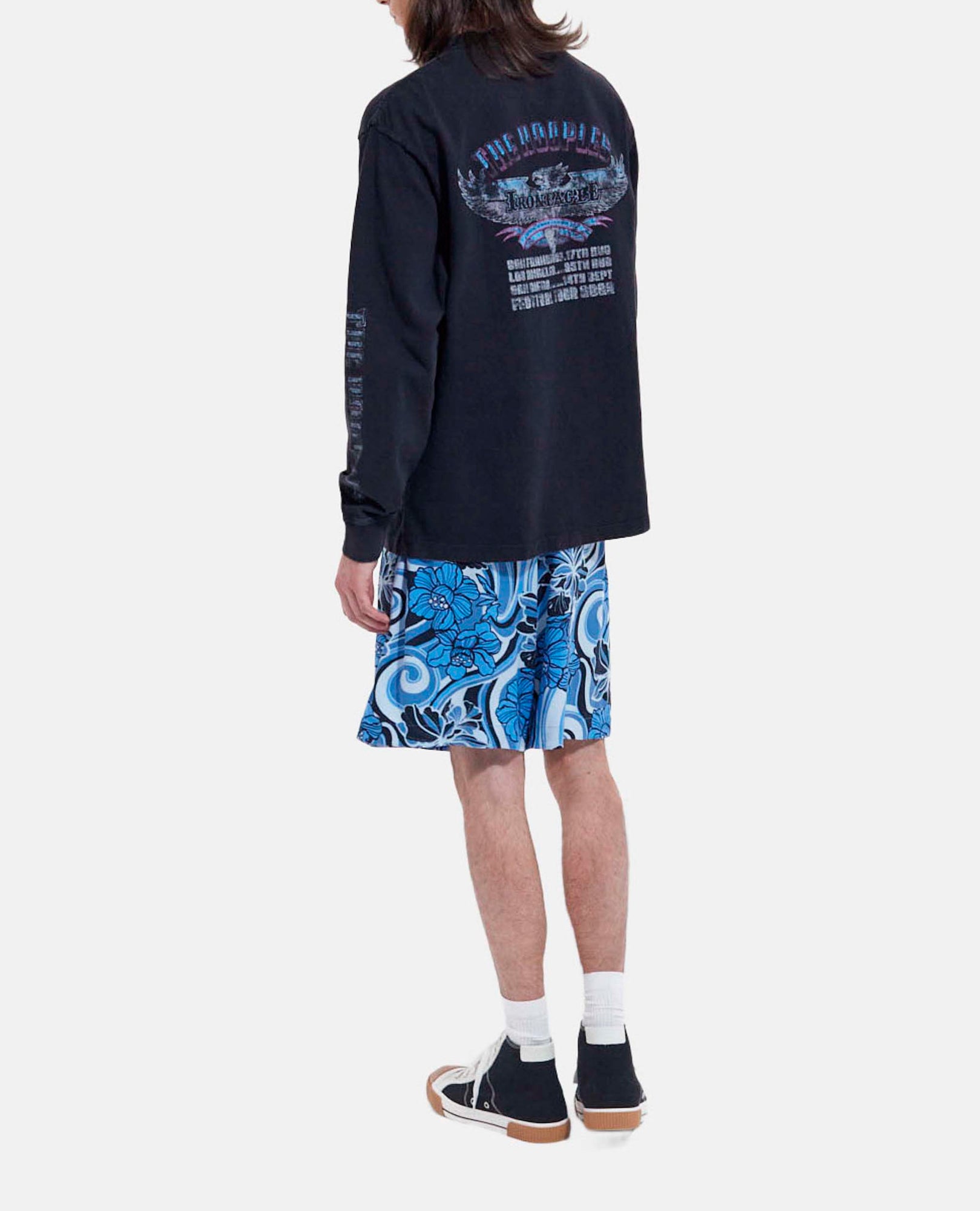 Flowing Shorts With Psychedelic Print | Men | Blue