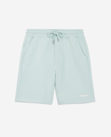 Gray Cotton Shorts With Logo And Elastic Waist | Men | Gris Bleu