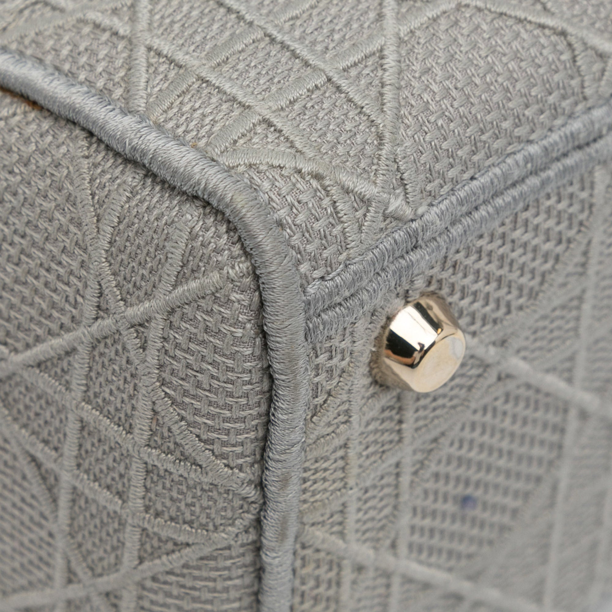 Dior | Pre-Owned Medium Canvas Cannage Lady D Lite - IV | Gray/Light Gray