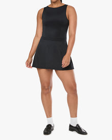 Boatneck Tennis Dress | Black