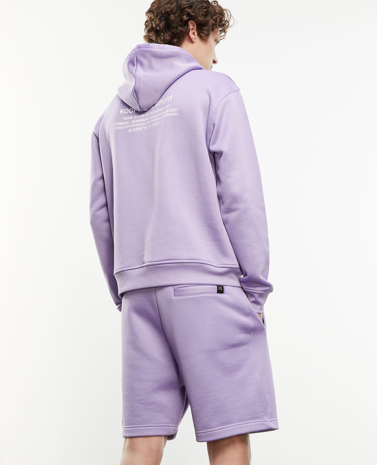 Sweatshirt With Printed Hood | Men | Purple