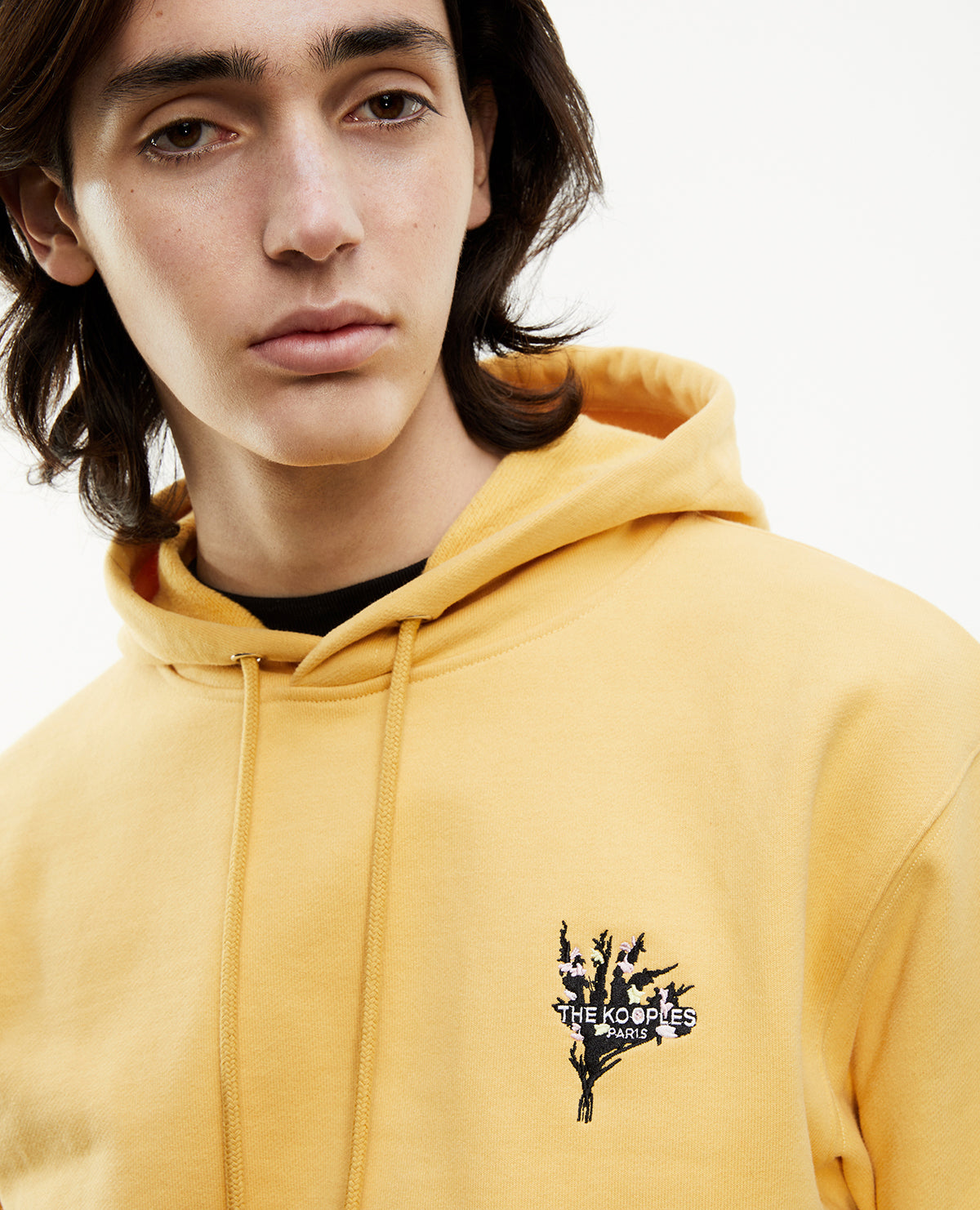 Hoodie With Embroidered Flower | Men | Light Yellow