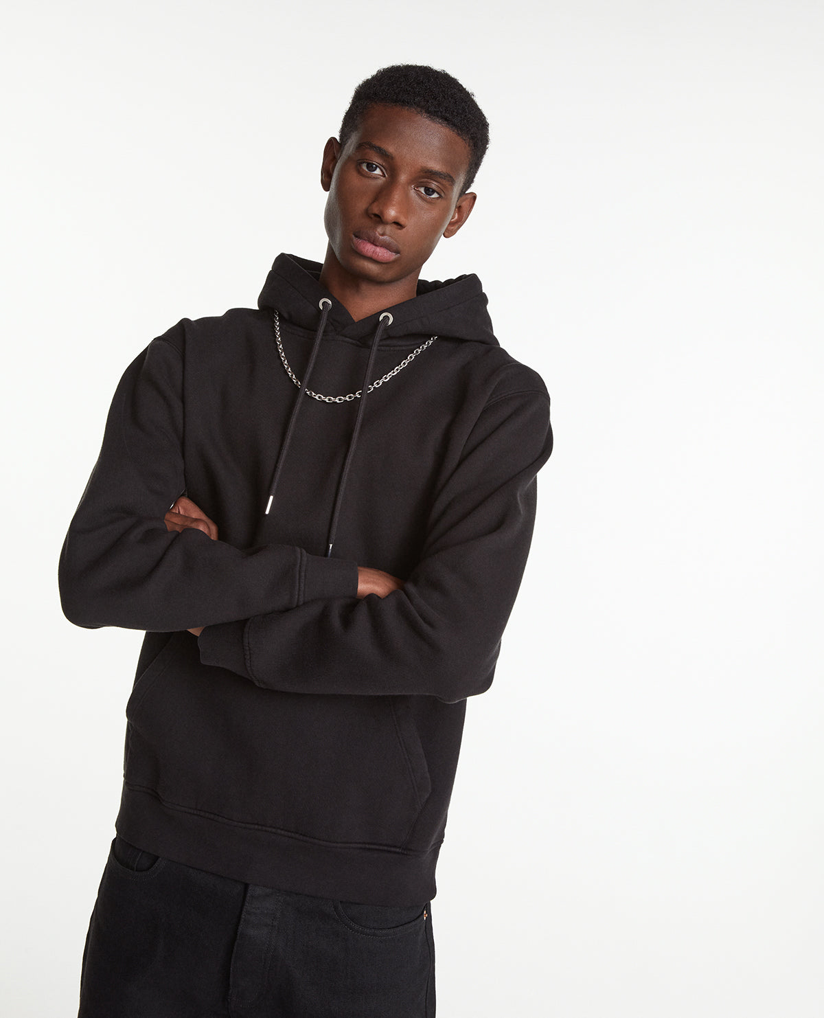 Hoodie With Chain Detail | Men | Black