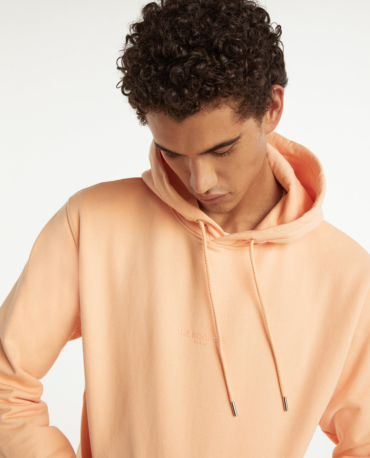 Coral Hoodie With Logo In Middle | Men | Prairie Sunset