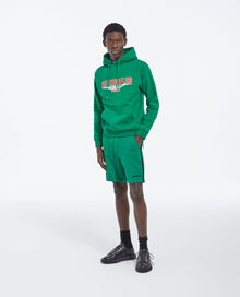 Printed Hoodie With Contrasting Logo | Men | Green