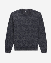 Printed Sweatshirt | Men | Black Washed