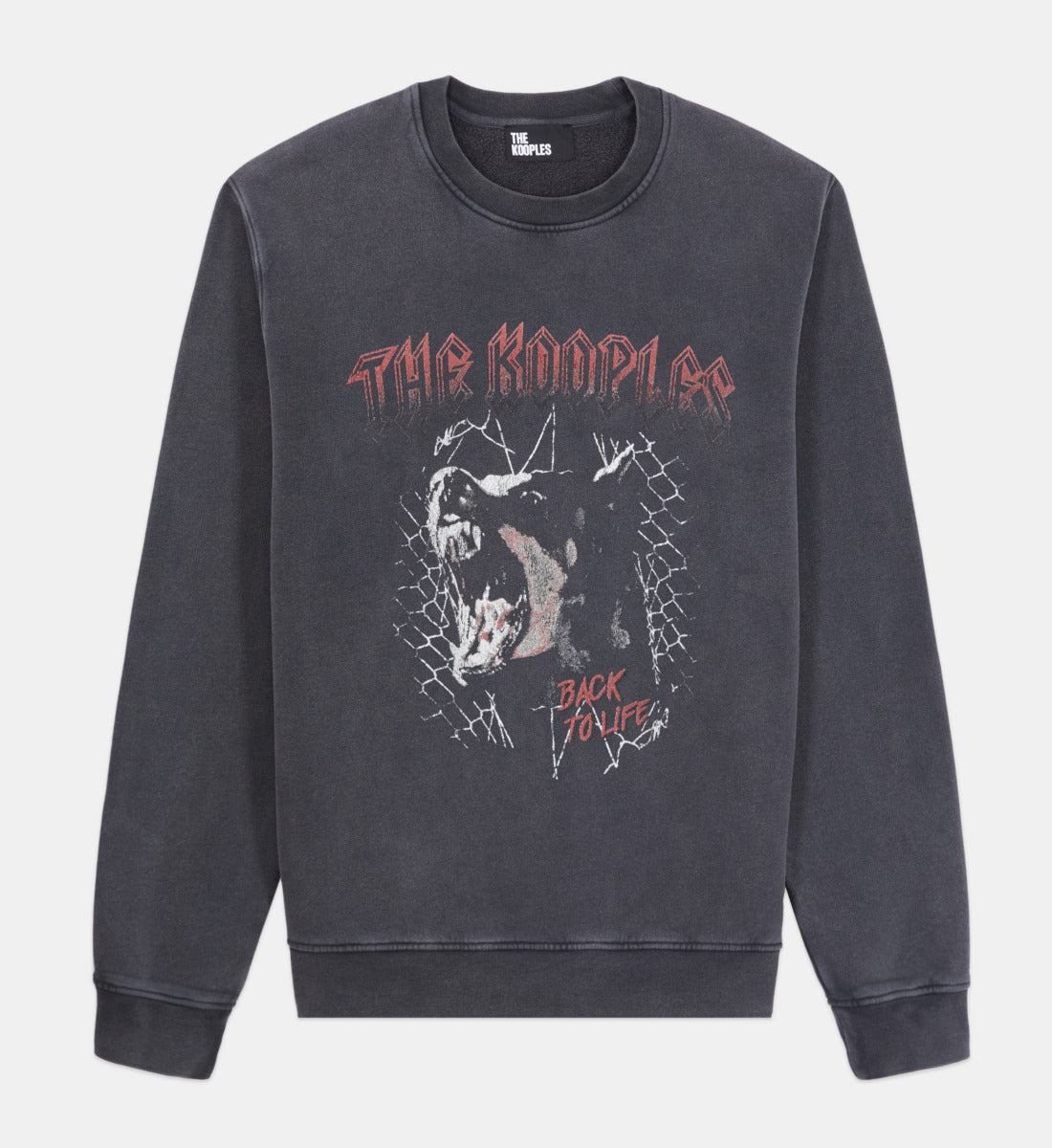 Sweatshirt With Barking Dog Serigraphy | Men | Black Washed