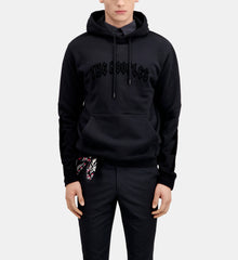 Hoodie With Flocking | Men | Black