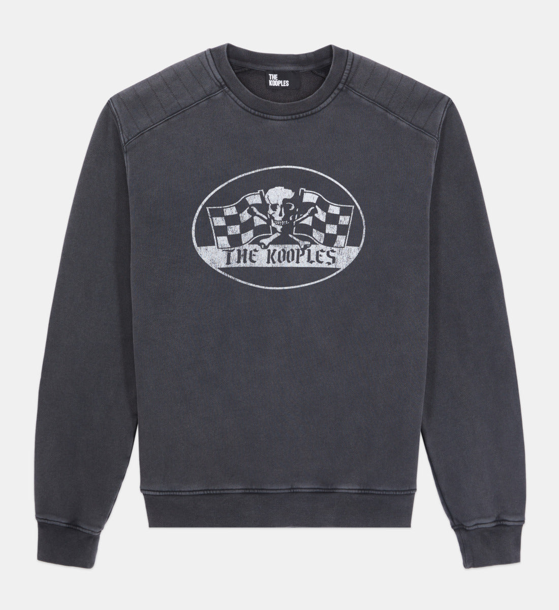 Sweatshirt With Racing Skull Serigraphy | Men | Black Washed