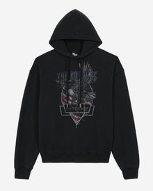 Hoodie With Chaos Eagle Serigraphy | Men | Black Washed