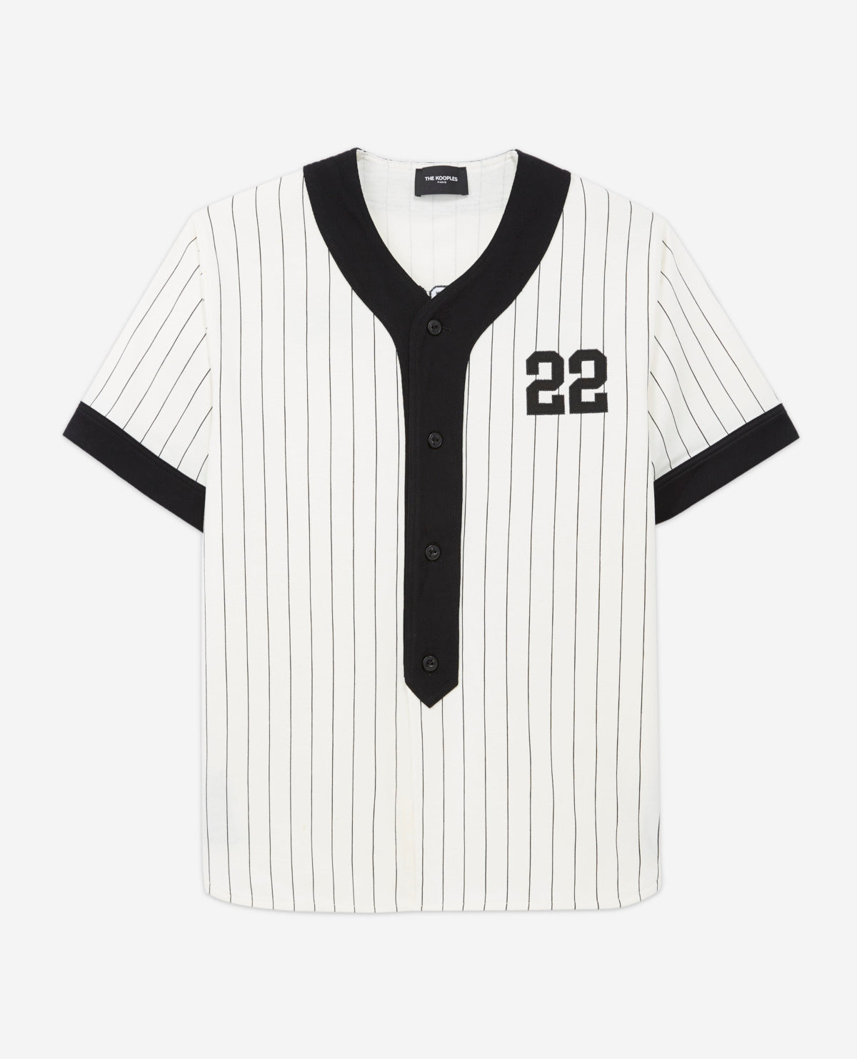 Cotton Jersey Striped Baseball Shirt | Men | Ecru