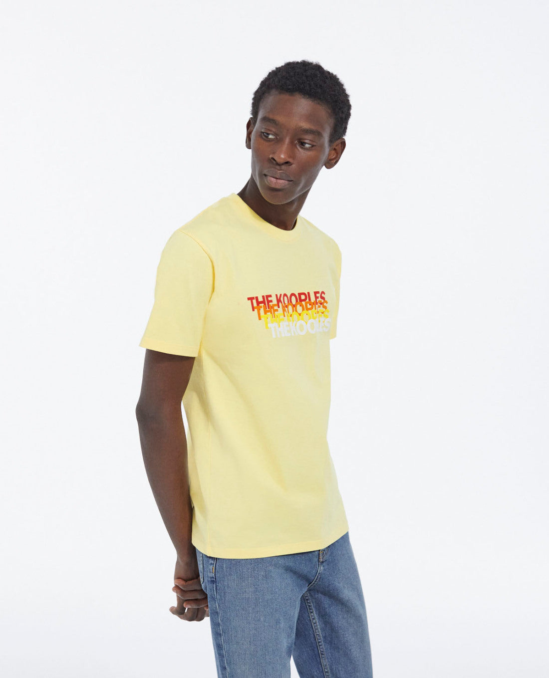 T-Shirt & Contrasting The Kooples Logo | Men | Yellow