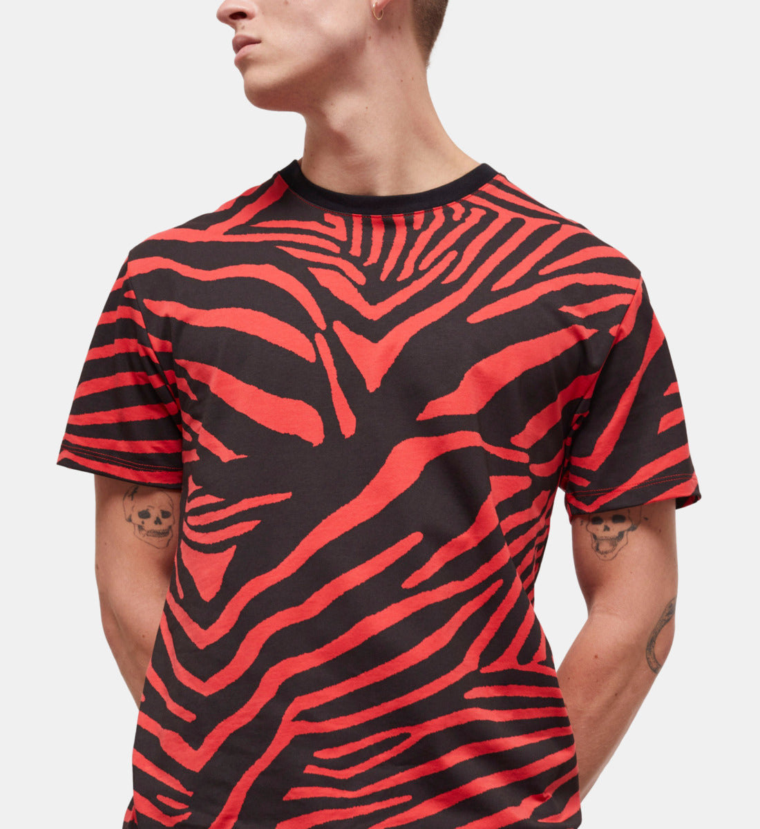 Printed T-Shirt | Men | Red x Black