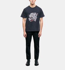 Tiger Screen Print T-Shirt | Men | Black Washed