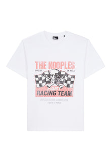 T-Shirt With Racing Skull Serigraphy | Men | White