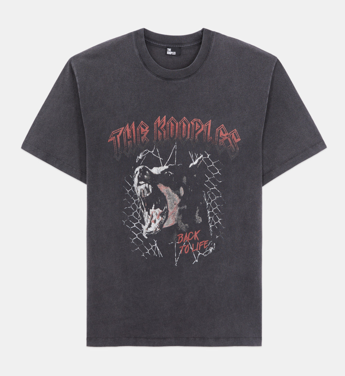 T-Shirt With Barking Dog Serigraphy | Men | Black Washed