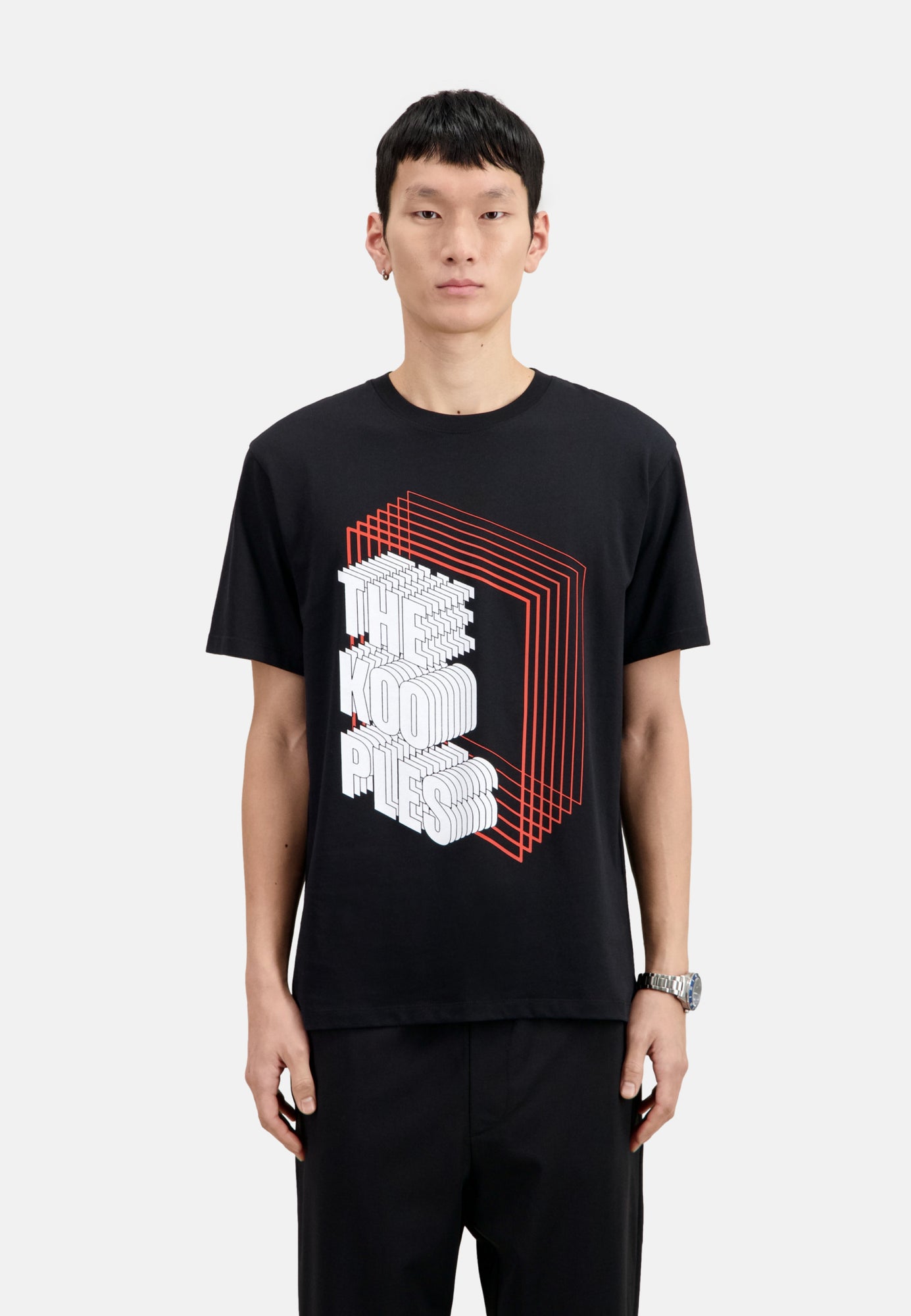 T-Shirt With Neon Logo Serigraphy | Men | Black