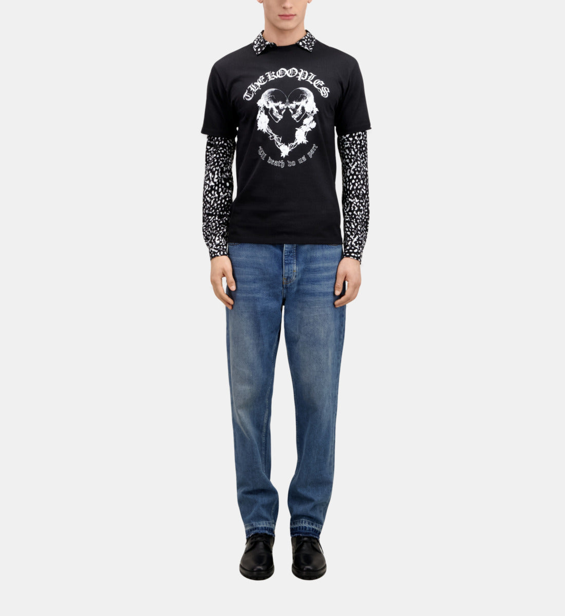 T-Shirt With Skull Heart Serigraphy | Men | Black