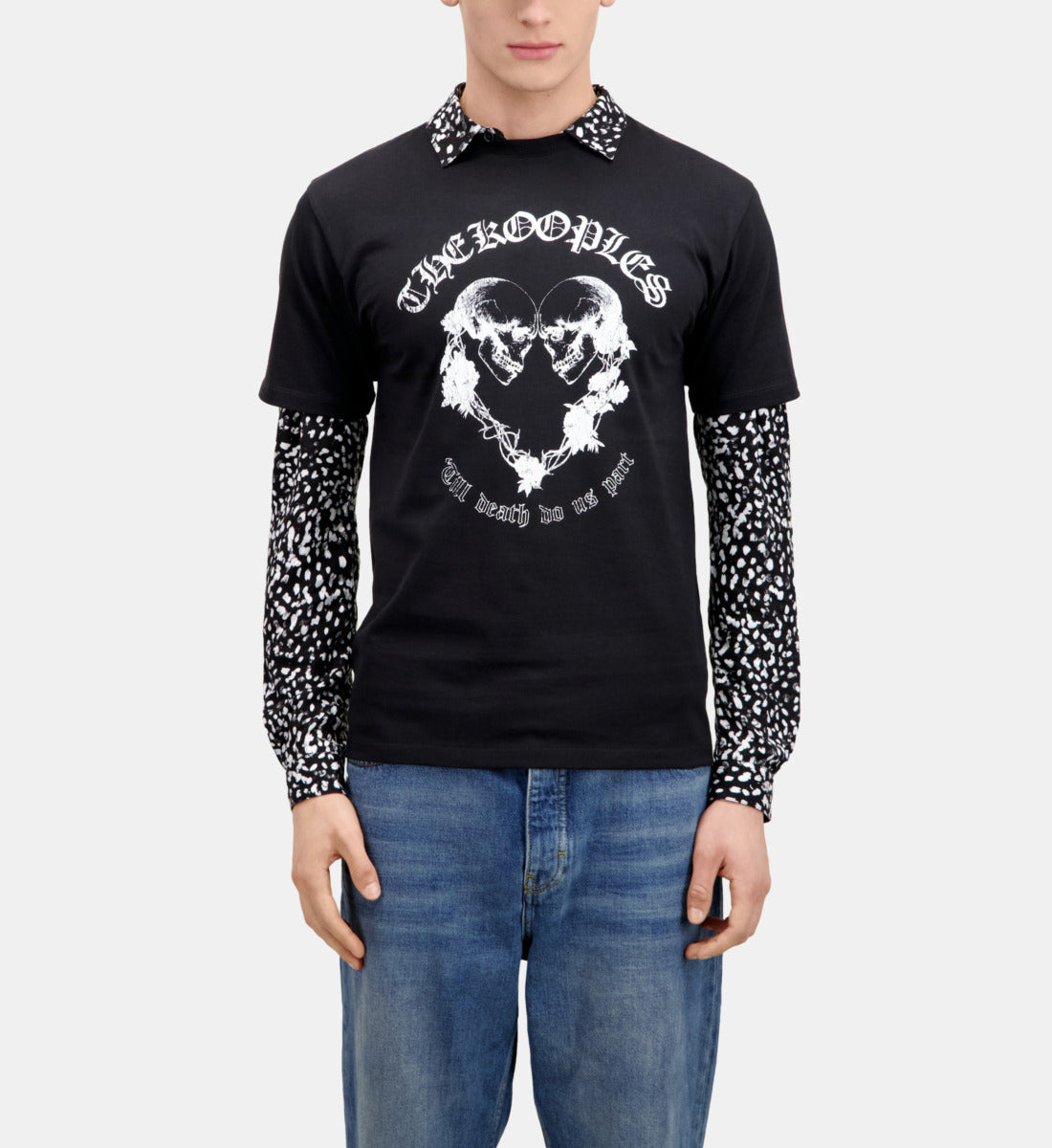 T-Shirt With Skull Heart Serigraphy | Men | Black