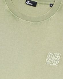 Light Green T-Shirt With Logo Embroidery | Men | Khaki Grey